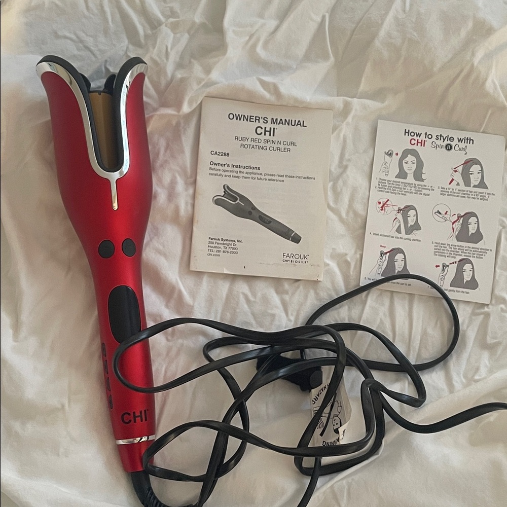 CHI Ruby Red Spin N Curl Rotating Curler